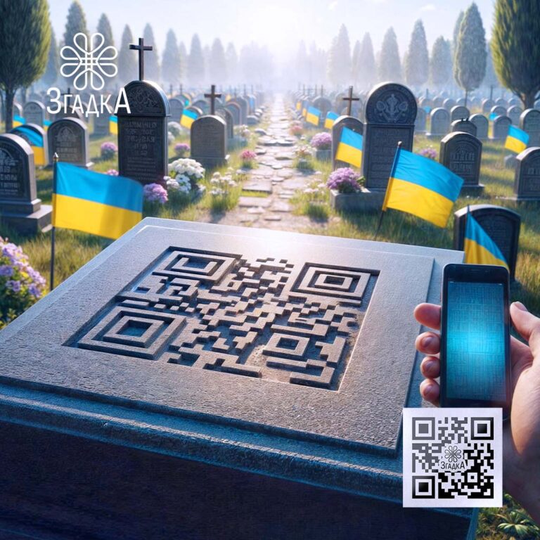 QR-код для доступу до меморіалу для збереження спогадів у цифровому форматі.