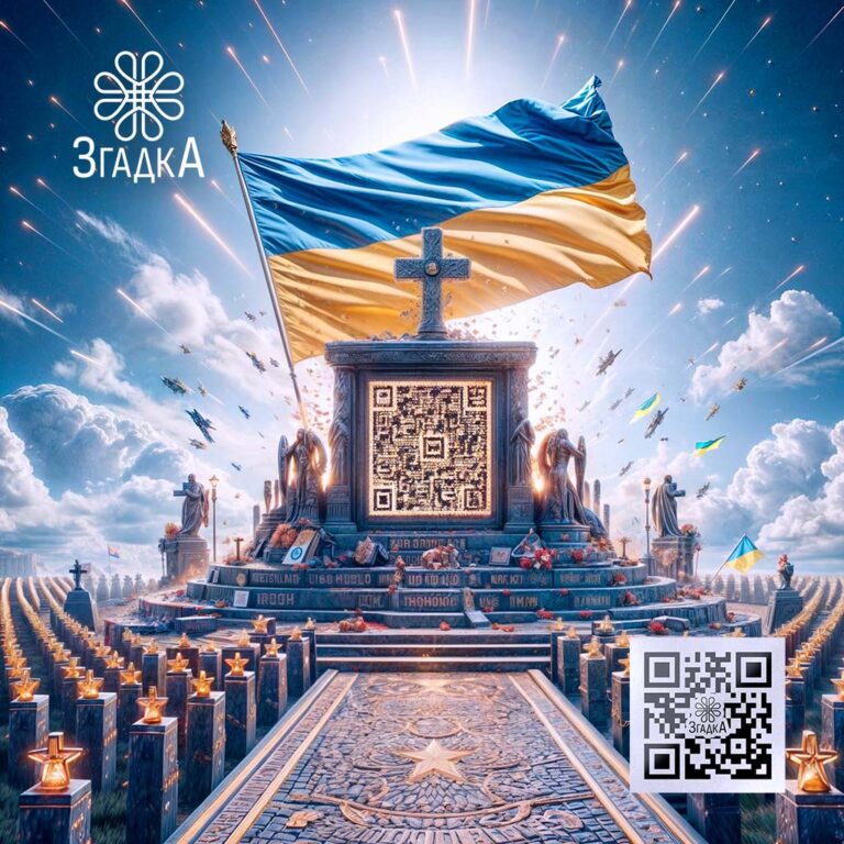 QR-код на меморіалі померлого для інтерактивного збереження пам'яті.