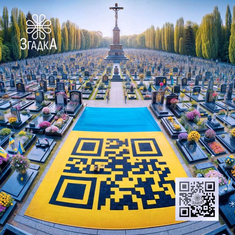 QR-код на похованні для збереження пам’яті через відео та мультимедійні матеріали.