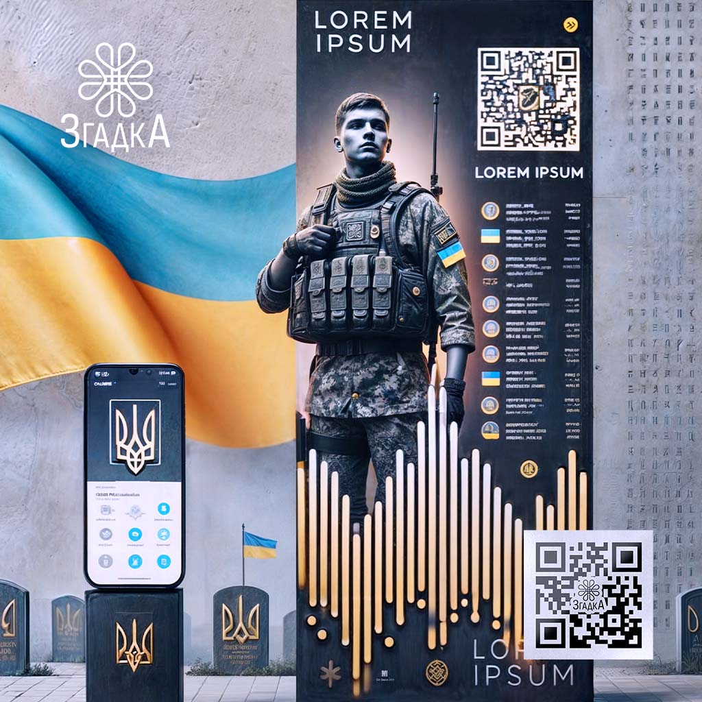 Меморіальні банери пам’яті героїв із QR-кодом.