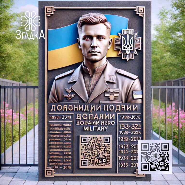 Меморіальні дошки для збереження пам’яті з QR-кодами та сучасним дизайном.