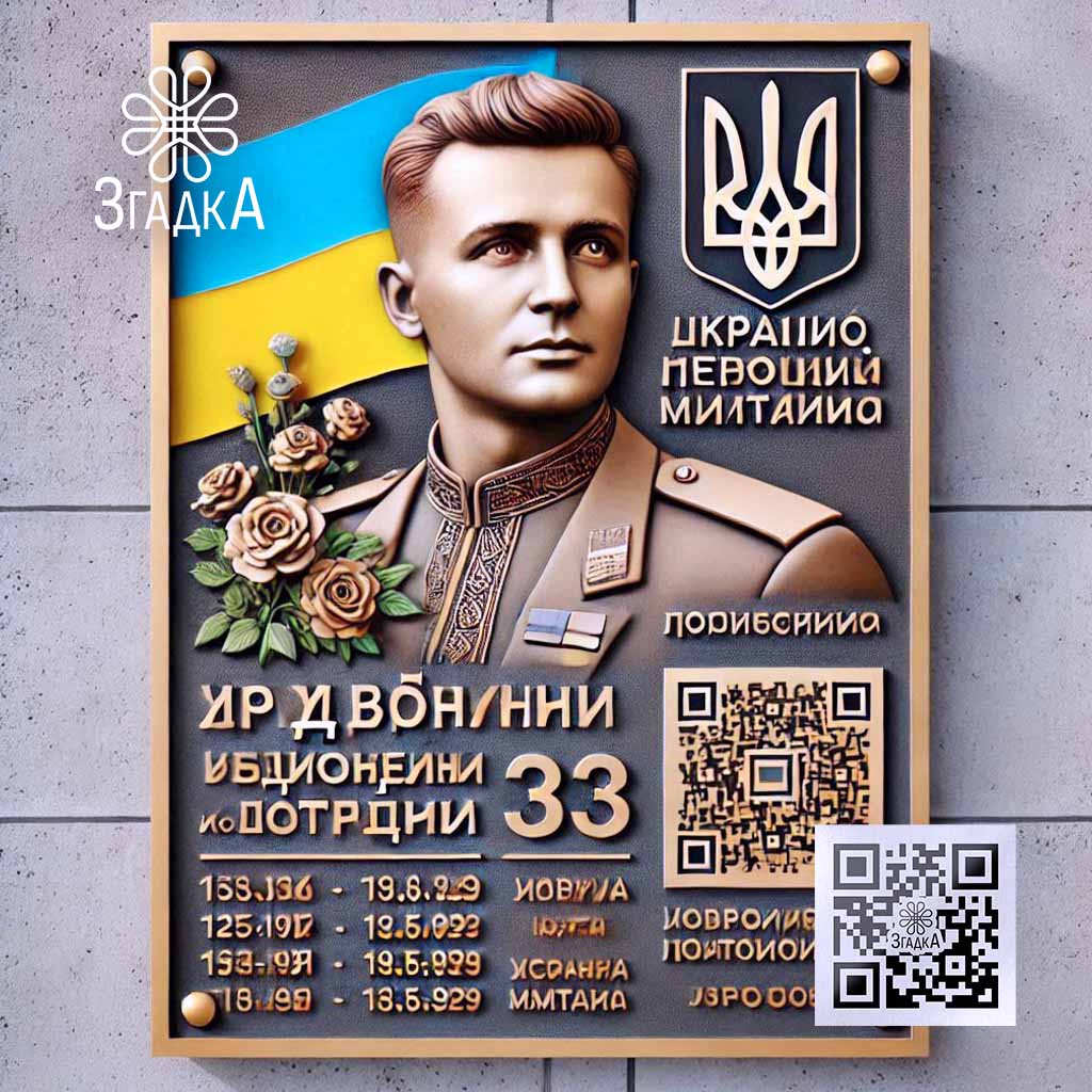 Меморіальні дошки на замовлення з інтеграцією QR-кодів для збереження пам’яті.