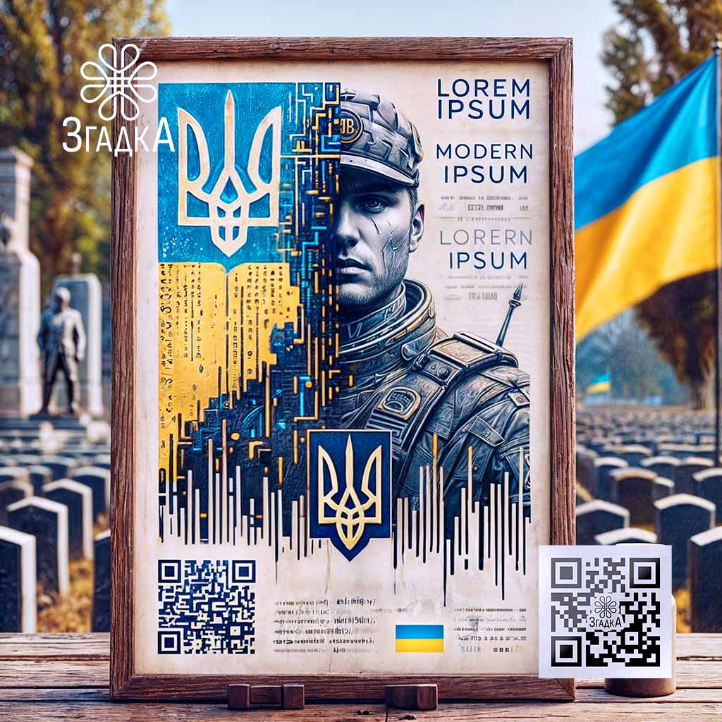 Меморіальні постери під замовлення — збереження пам’яті героїв у сучасному форматі.