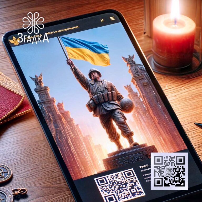 Сторінка пам’яті для військового з інтерактивним доступом через QR-код.