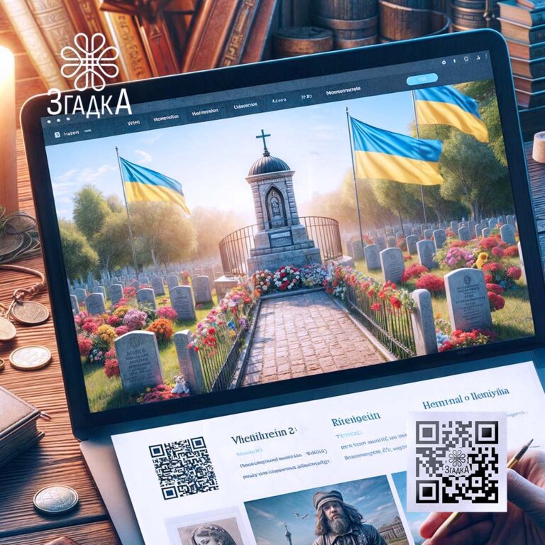 Цифрова сторінка пам'яті на пам’ятнику — фото, текст і відео.