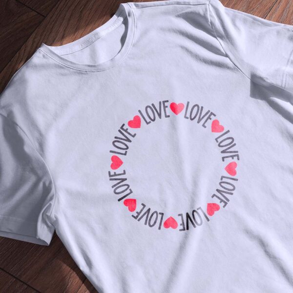 Сіра футболка Love Heart Circle із символами любові