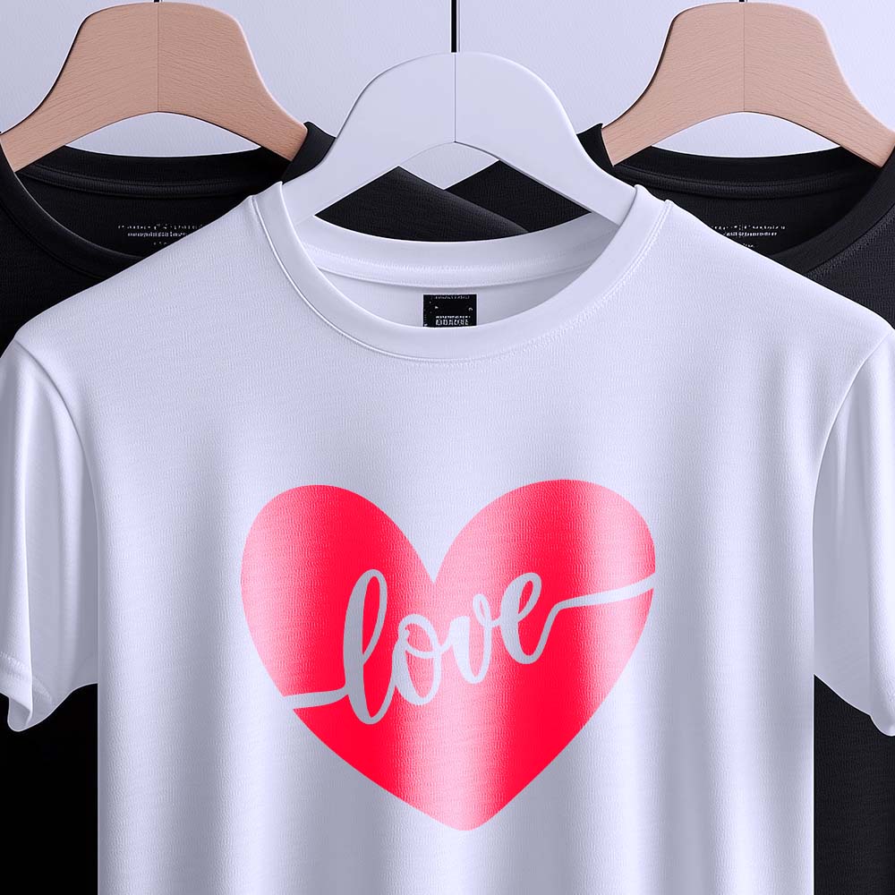 Футболка Love Heart Design біла з рожевим серцем
