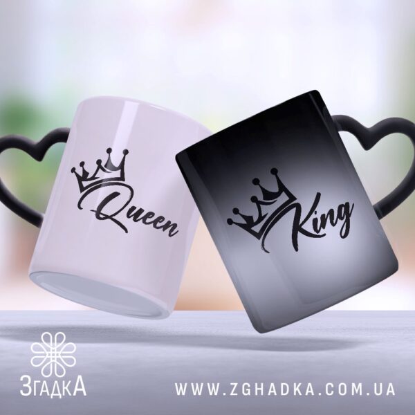 Набір чашок-хамелеонів для пар King & Queen