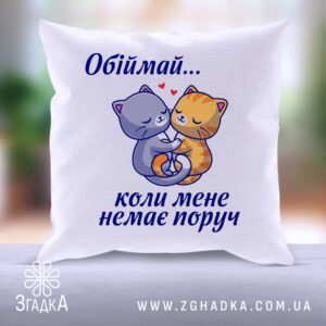 Подушка "Обіймай Згадка Бердичів" для подарунків та романтичного декору