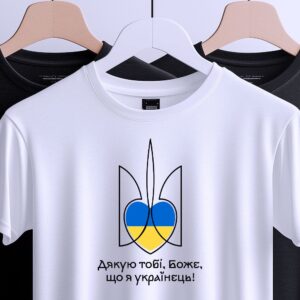 Футболка дякую Боже Українець із тризубом та серцем