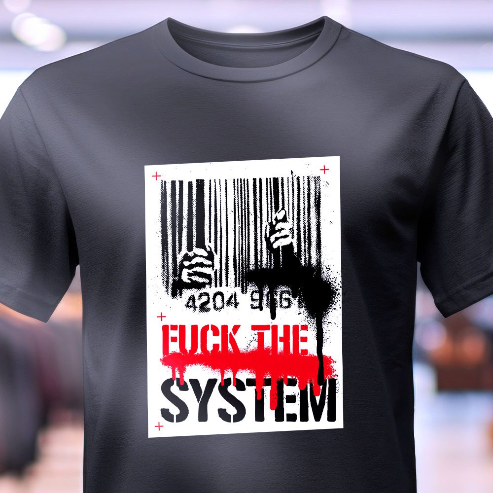 Футболка Fuck The System – протестний дизайн.