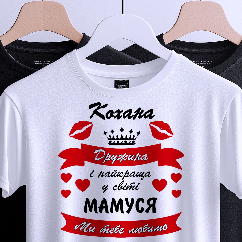 Футболка кохана дружина мамуся біла