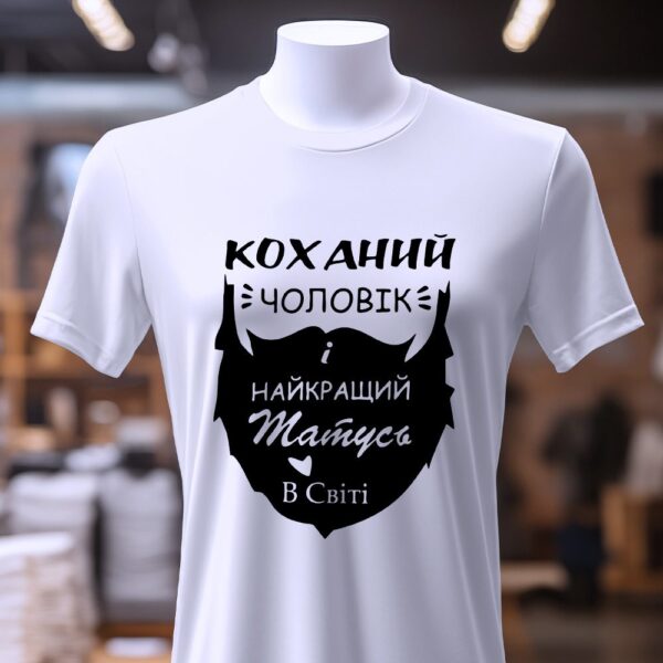 Футболка коханий чоловік тато якість і стиль.