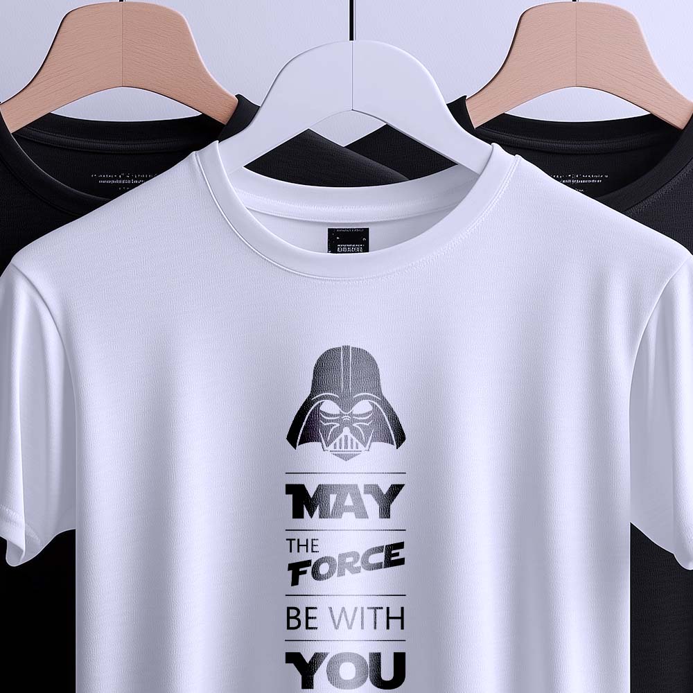 Футболка Force Be With You, вид спереду з космічним шоломом