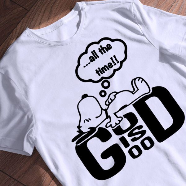 Футболка God Is Good Always, двошарова тканина в деталях