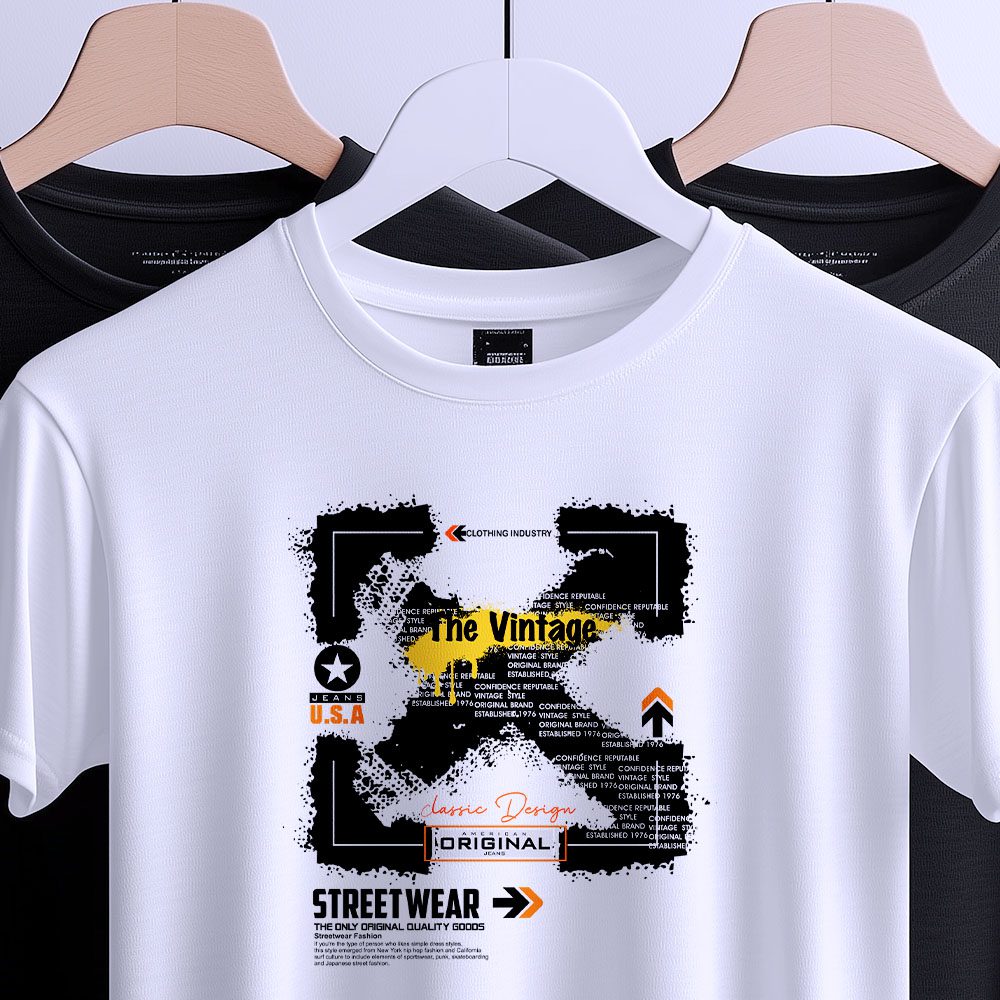 Футболка Street Vintage Style, загальний вигляд із вінтажним колаж-принтом