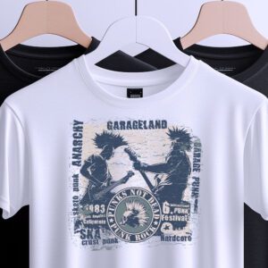 Футболка Punks Not Dead Shirt, вигляд спереду з панківським принтом