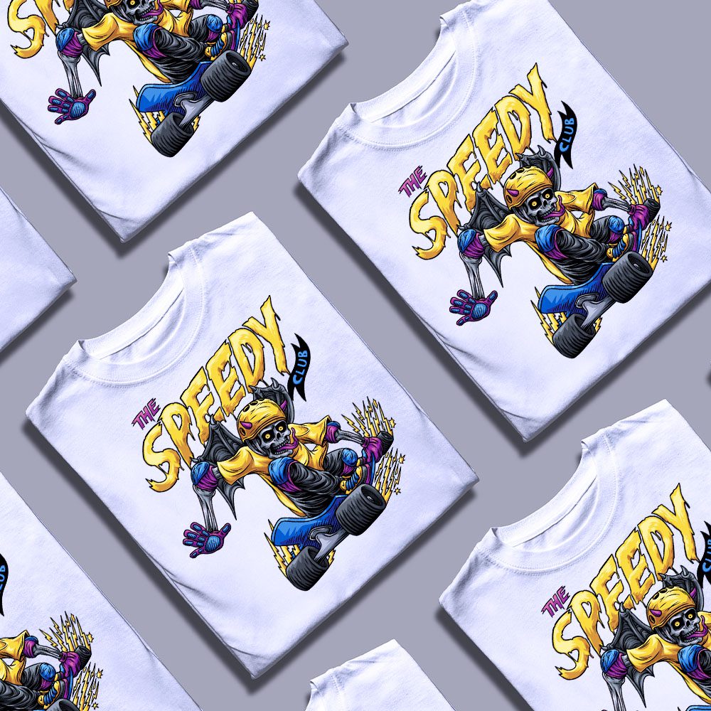The Speedy Club Shirt, крупний план кістяка на скейт-карті