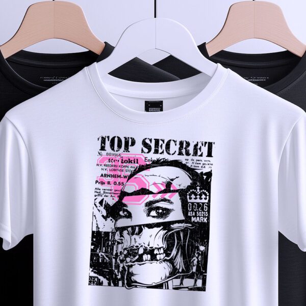 Футболка Top Secret Skull Face, загальний вигляд з жіночим черепом і написом