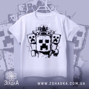 Футболка дитяча Minecraft кріпери з зображенням кріперів.