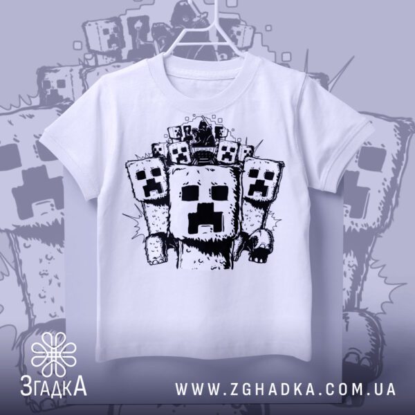 Футболка дитяча Minecraft кріпери з зображенням кріперів.
