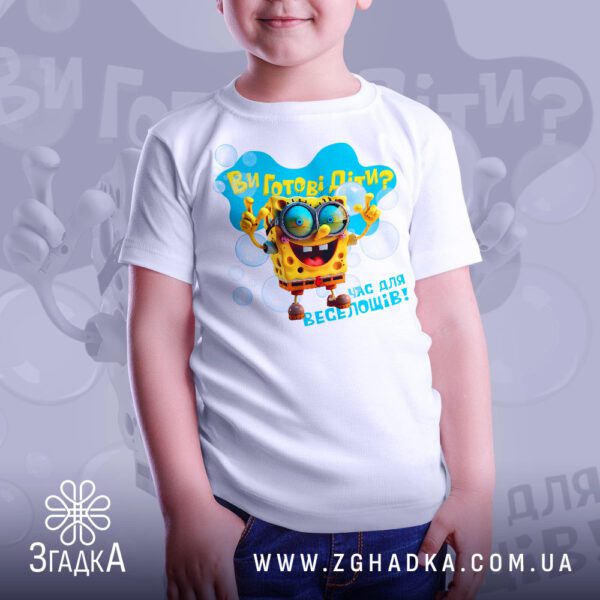 Футболка дитяча Спанч Боб - детальний вид принта.