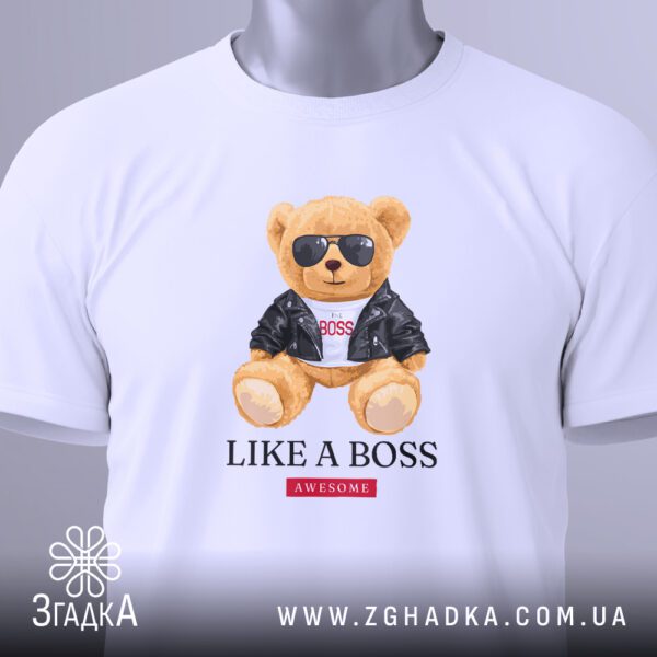 Футболка Ведмідь Like A Boss - загальний вигляд футболки з принтом