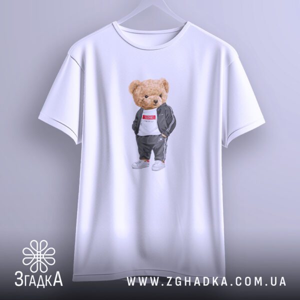 Футболка з ведмедем Love Yourself - якісна двошарова тканина