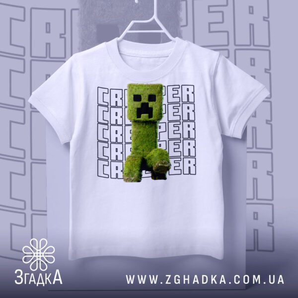Футболка дитяча Minecraft Creeper з реалістичним зображенням Кріпера
