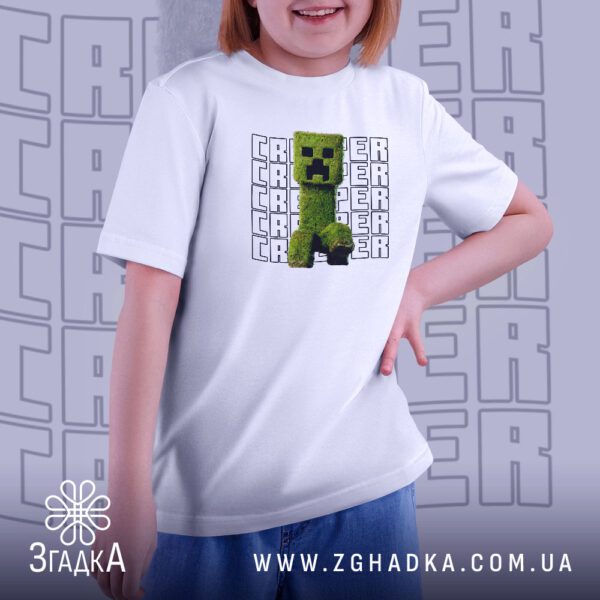 Футболка дитяча Minecraft Creeper - якісна двошарова тканина для дітей