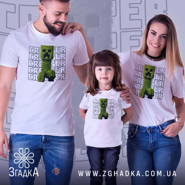 Футболка дитяча Minecraft Creeper - напис "CREEPER" на дитячій футболці
