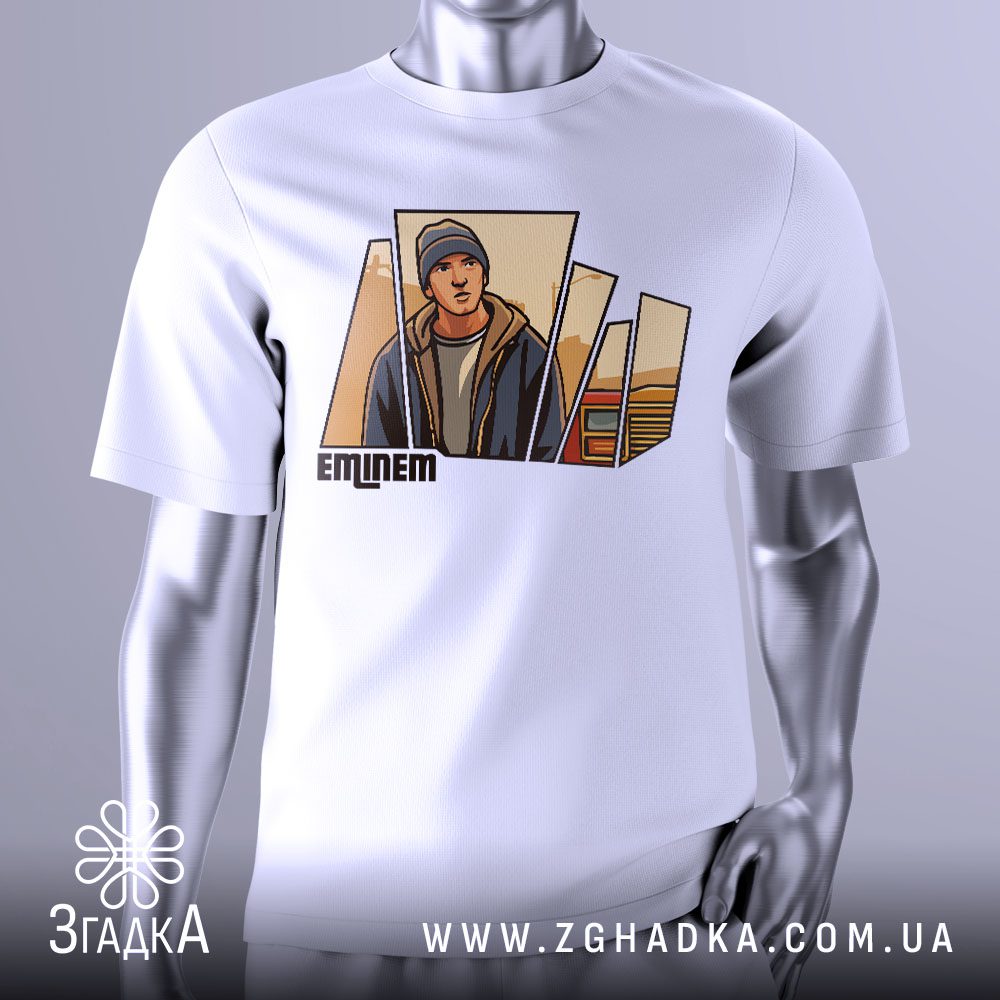 Футболка Eminem Сміливий Стиль з ілюстрацією Емінема.