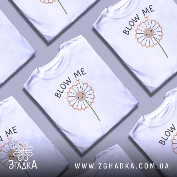 Футболка Кульбаба Blow Me - кульбаба з пушинками, що розлітаються.