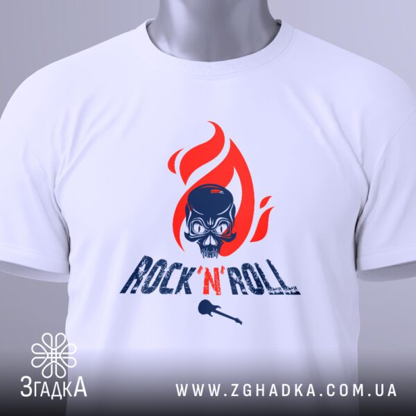 Футболка Rock Полум'я Скелет: Принт черепа в полум'ї, що символізує енергію рок-музики.