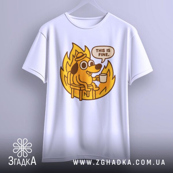 Футболка This Is Fine - хмарка зі словами "THIS IS FINE.".