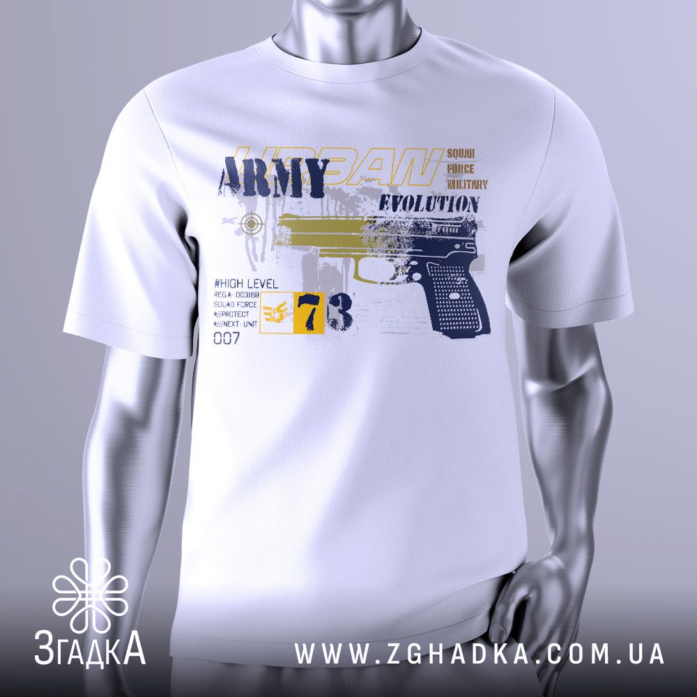 Футболка Urban Army Evolution з військовим графічним дизайном.