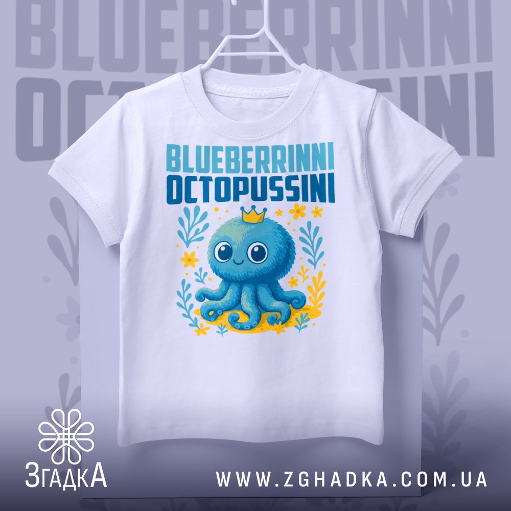 Футболка Восьминіг Blueberrinni Octopussini з милим восьминогом.