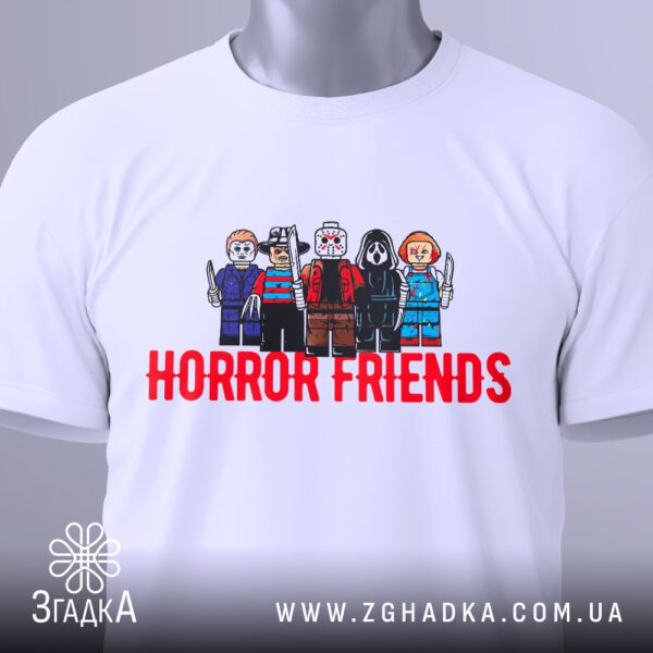 Футболка Жахливі Друзі Мультфільм - Джейсон Вурхіз у стилі LEGO.
