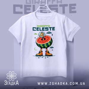 Футболка Жираф Giraffa Celeste з жирафом у скафандрі на кавуні.