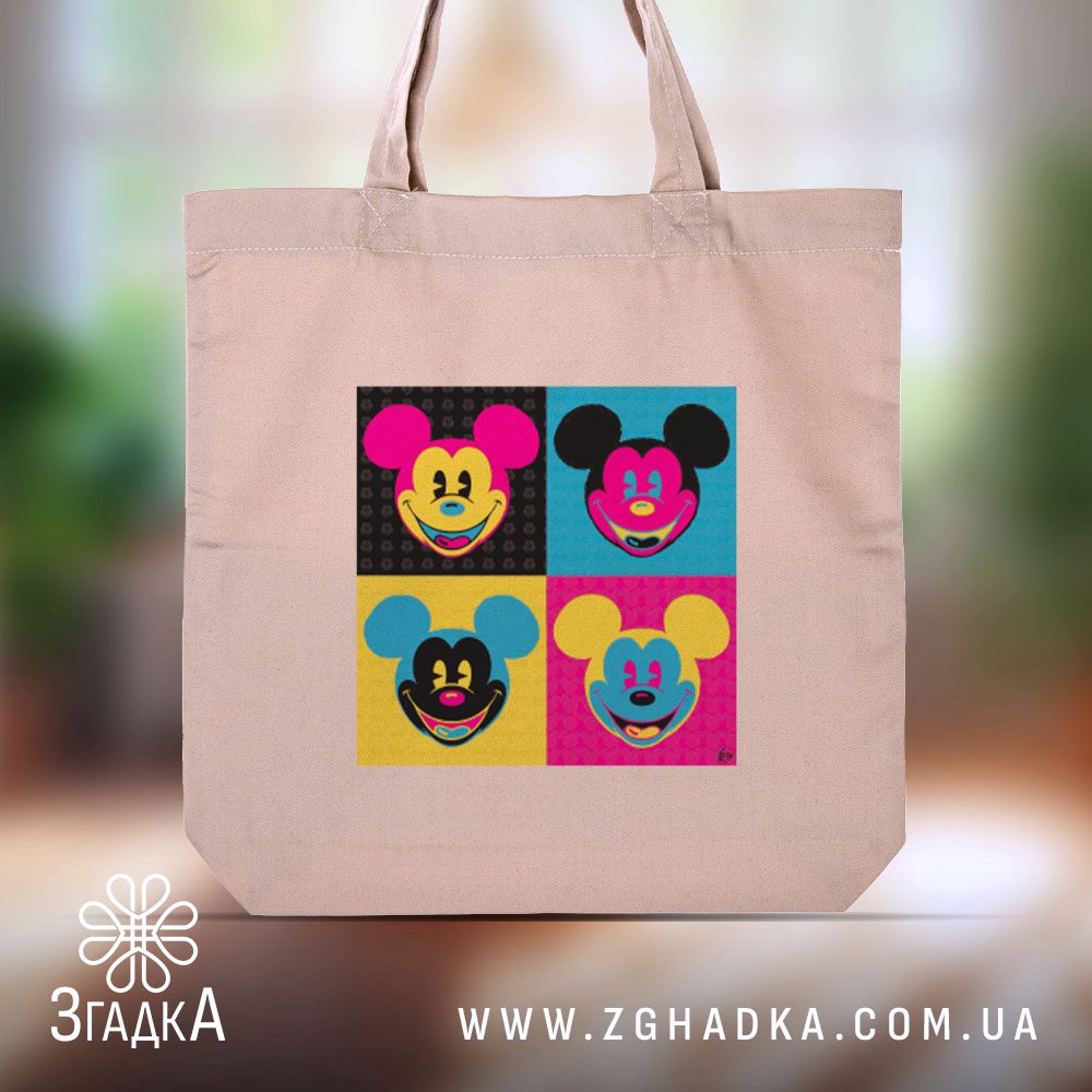 Шопер Mickey Pop Art з яскравим принтом Міккі Мауса у стилі поп-арт