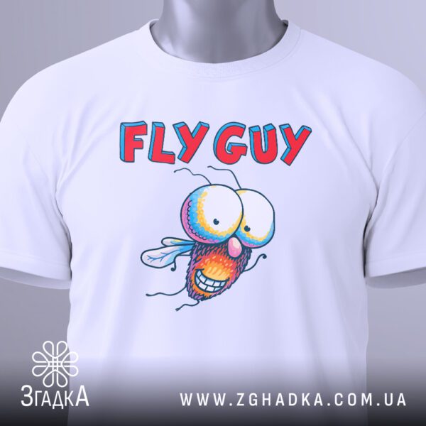 Яскрава ілюстрація мухи на футболці