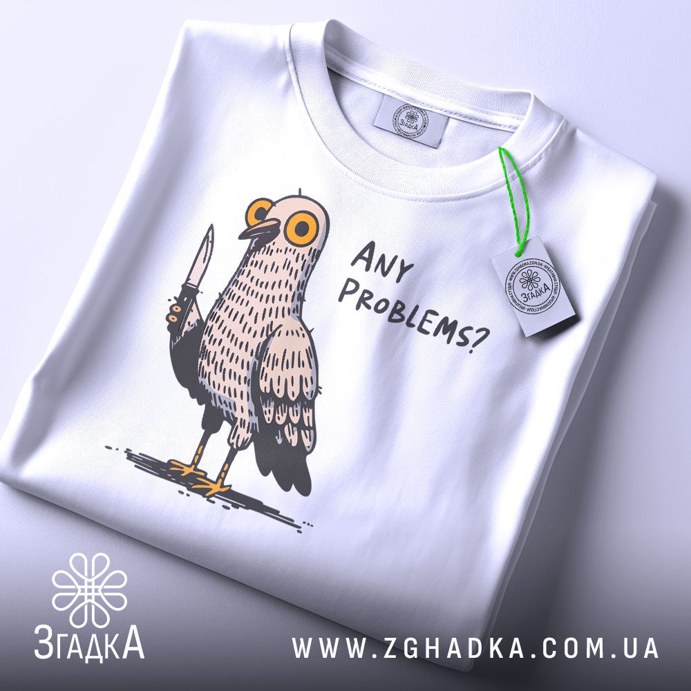 Складена футболка Any Problems із біркою Згадка