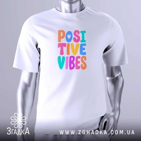 Футболка Positive Vibes з кольоровим написом