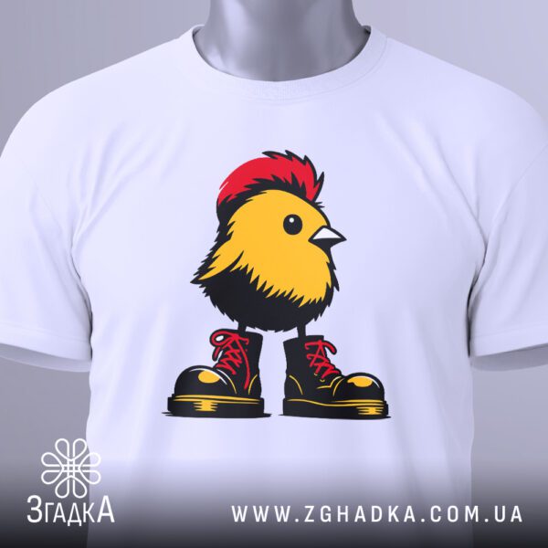 Великий план футболки з жовтим пташеням