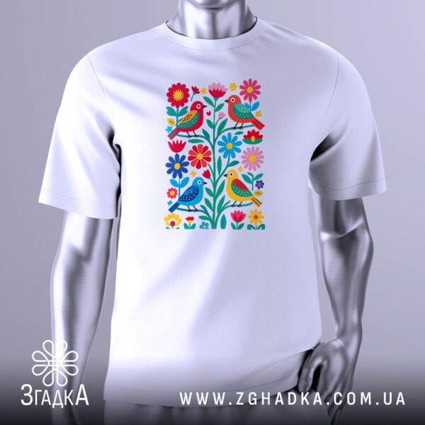 Футболка Пташки Квіти Орнамент