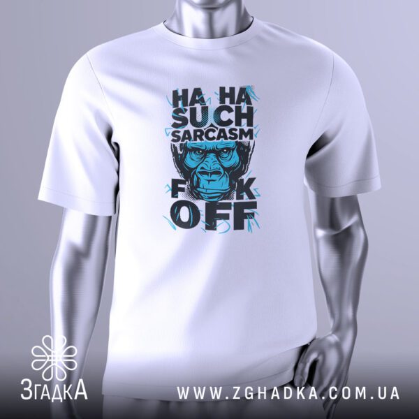 Футболка Злий Сарказм Мавпа з головою горили та написом.