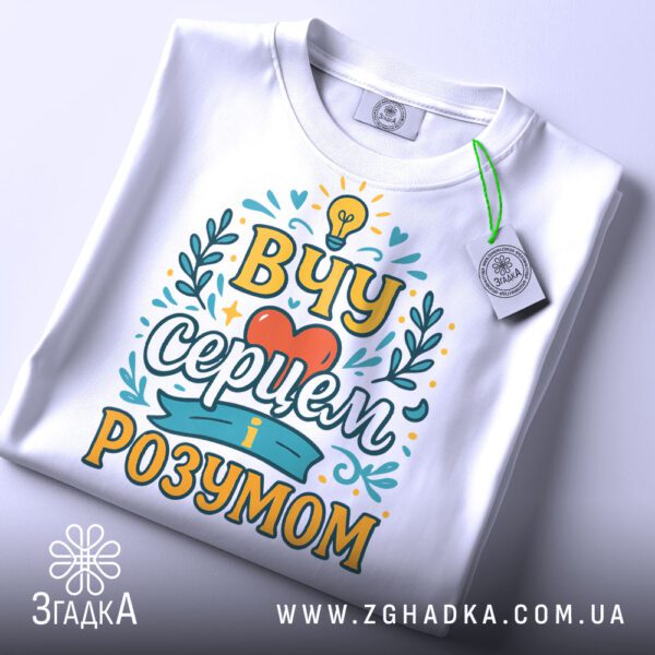 Складена футболка подарунок для вчителя з біркою Згадка