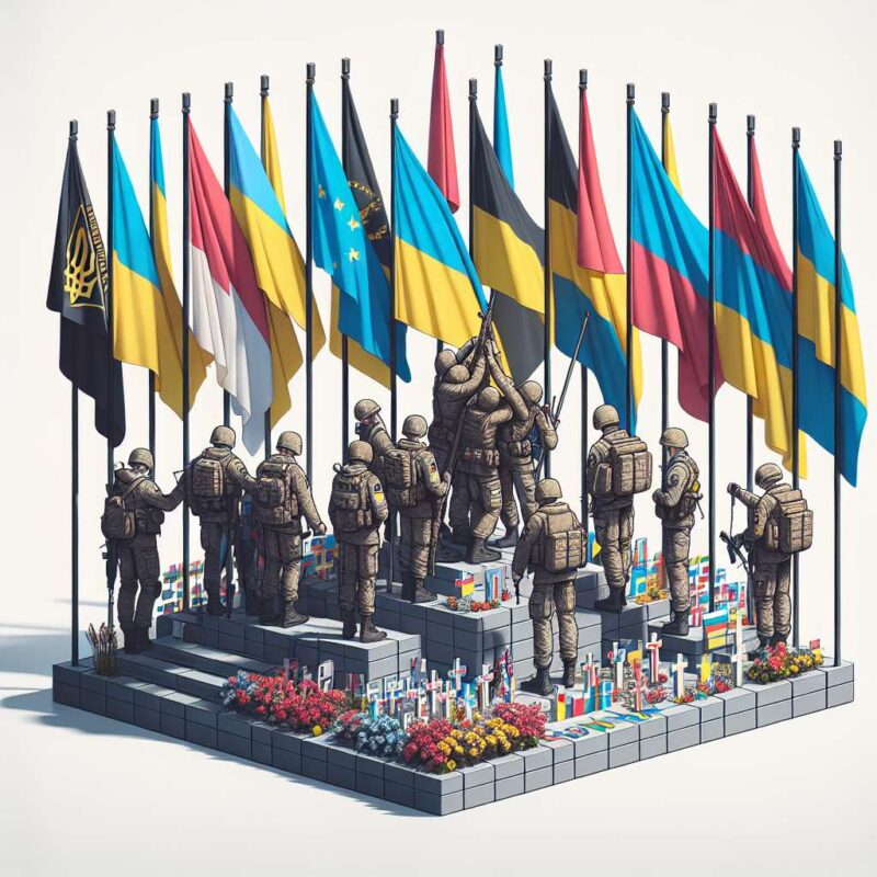 Меморіальні банери для воїнів ЗСУ вдячність та пошана герою.