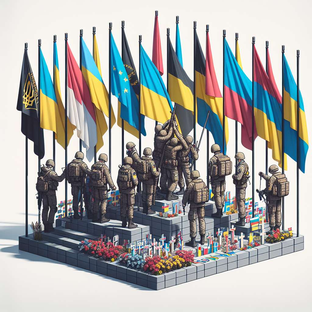 Меморіальні банери для воїнів ЗСУ вдячність та пошана герою.