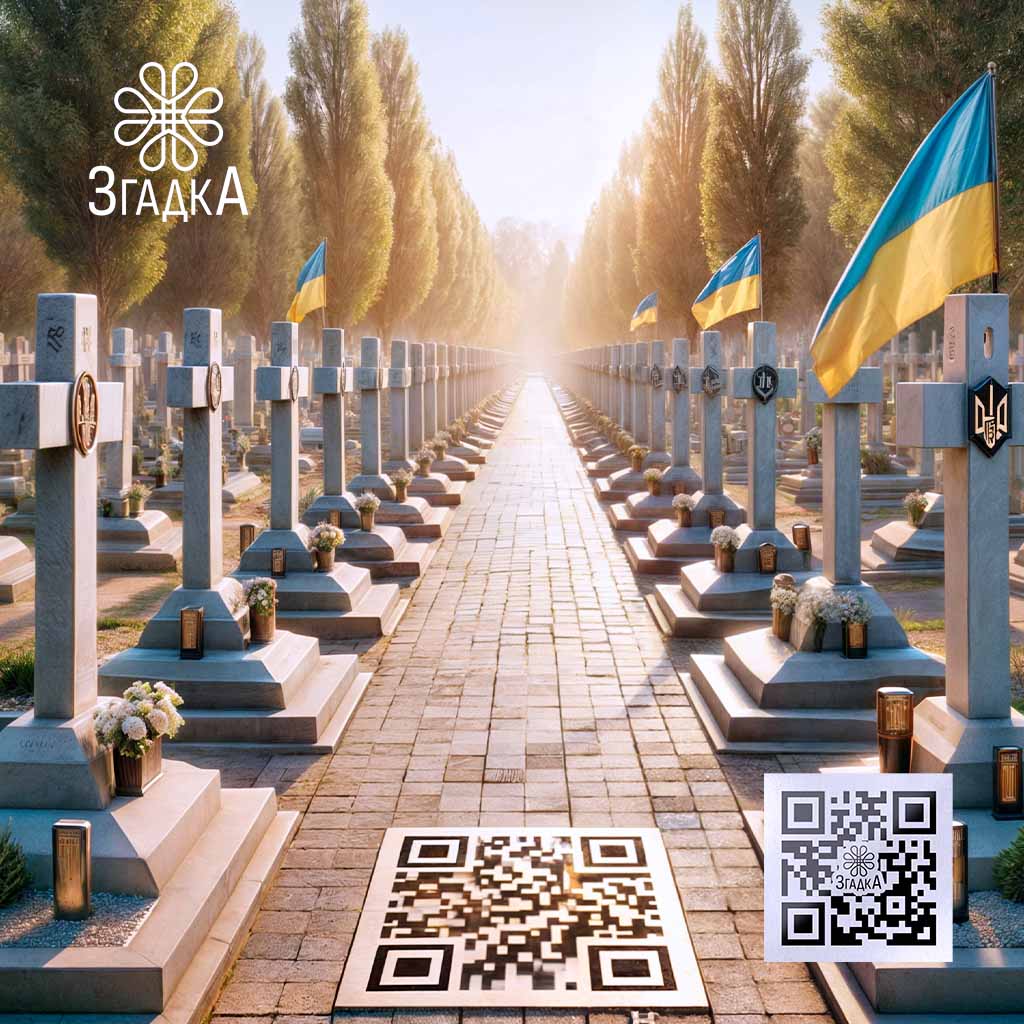 Відео з qr кодом на памʼятник — ілюстрація до статті «Відео з qr кодом на памʼятник: незвичайний спосіб пам’ятати»